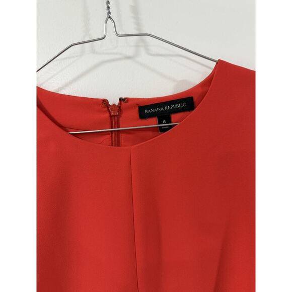 Banana Republic Red Flutter Sleeve mini Dress Size 6 | Women’s Shift w/ Pockets - Picture 2 of 9